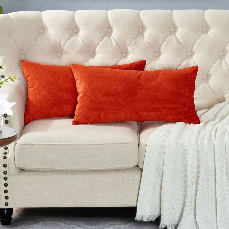 Housse de coussin lombaire 14 po Milliken, Orange brûlé