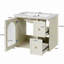 Ensemble de meuble-lavabo mural 24 po pour petit espace, armoire de salle de bain avec lavabo en céramique, 2 tiroirs et 1 porte à fermeture en douceur-130575692