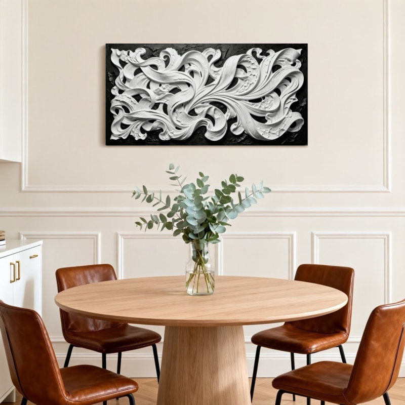 Style baroque à volutes tendance, H 16 po x l 32 po
