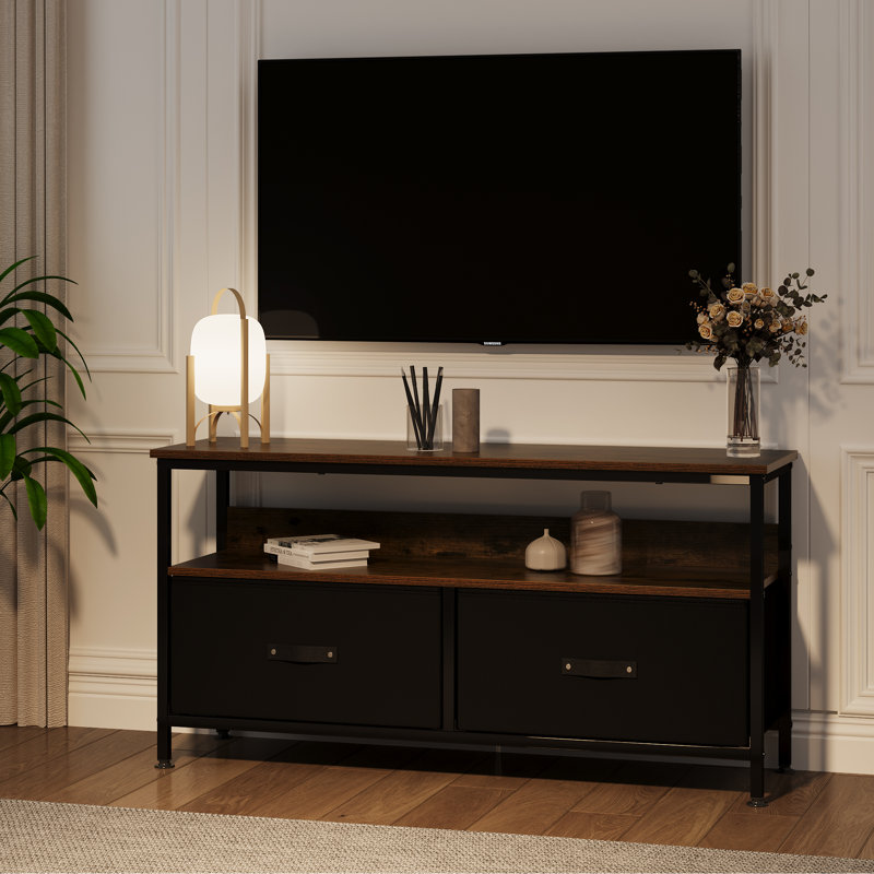Evelett 37'' W Storage Credenza  , Brown/Black