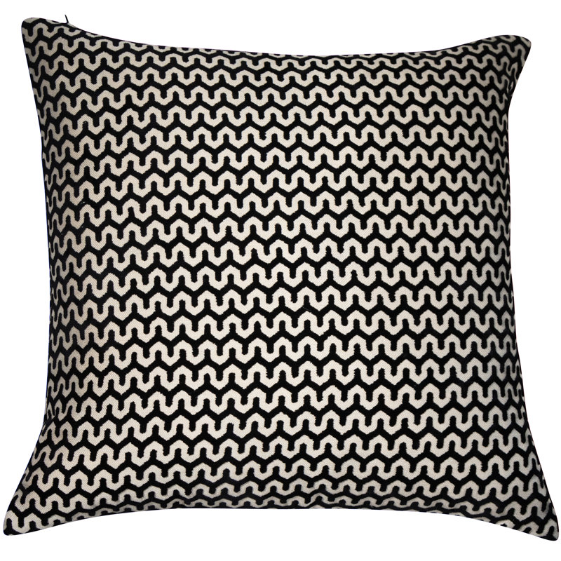 Abstract Sqaure Cushion, Black