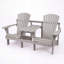 Chaise Adirondack en bois massif à deux places fabriquée aux États-Unis avec table intégrée et trou pour parasol Color Craft Collection-1894314430