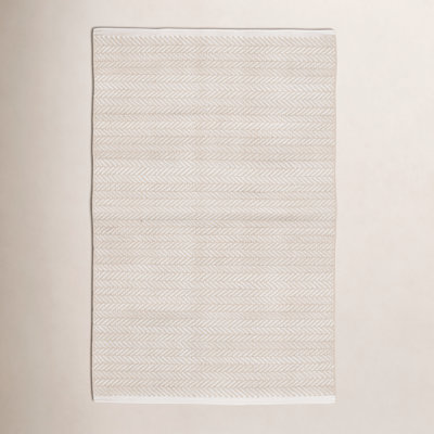 Herringbone Linen/White Handwoven Indoor/Outdoor Rug