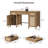 Boho Rattan 3-Drawer Storage Desk With 2 Cabinets And Adjustable Shelves-1040563588-1052850229