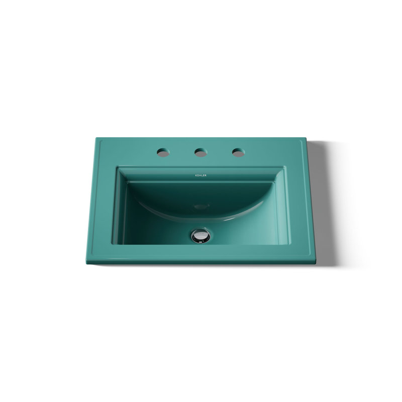 Memoirs Stately Drop-in Bathroom Sink, 8" Centers, Teal