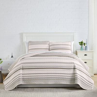 Coastal Stripes Collection Reversible Quilt Set