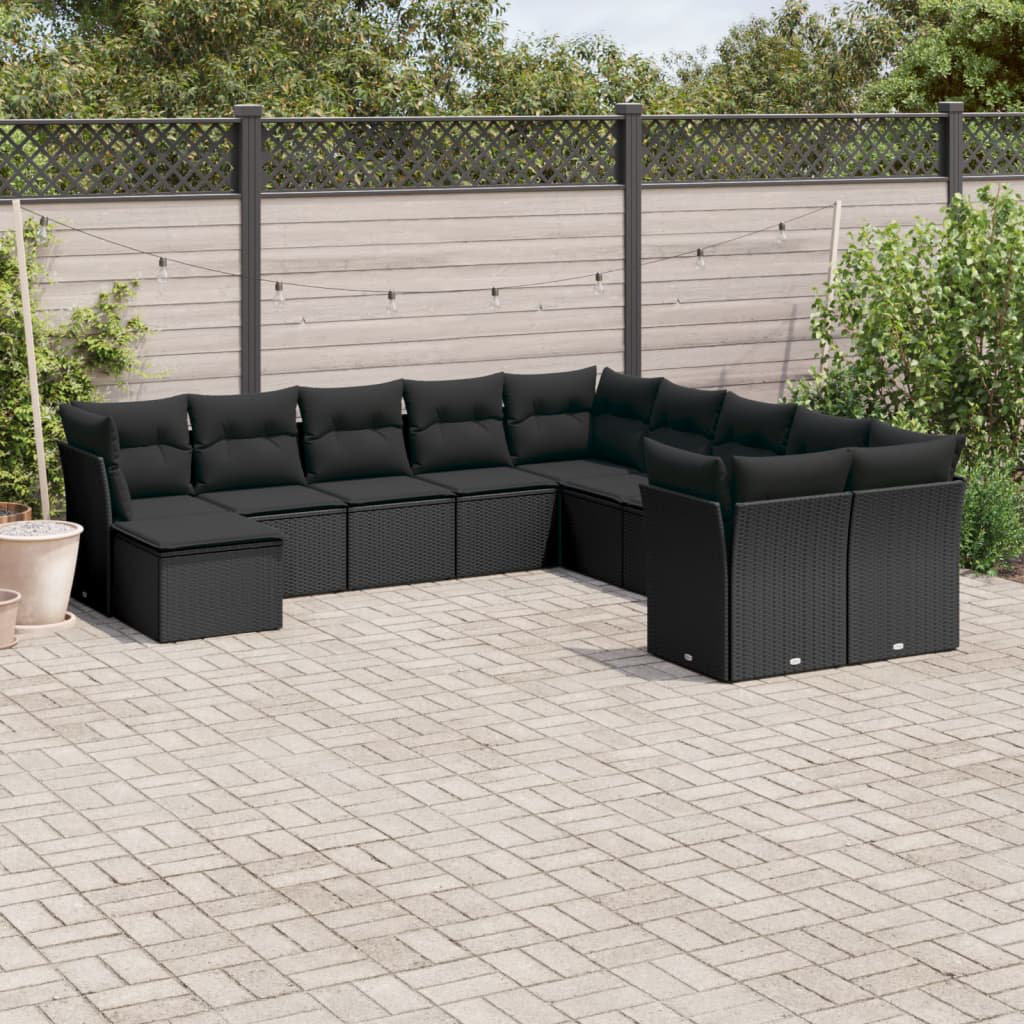 Vidaxl 11-Tlg. Garten-Sofagarnitur aus Polyrattan mit Kissen