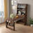 Buffet With Hutch And Foldable Dining Table, Storage Shelves, Side Hooks And A Cabinet With Sliding Doors-102119071
