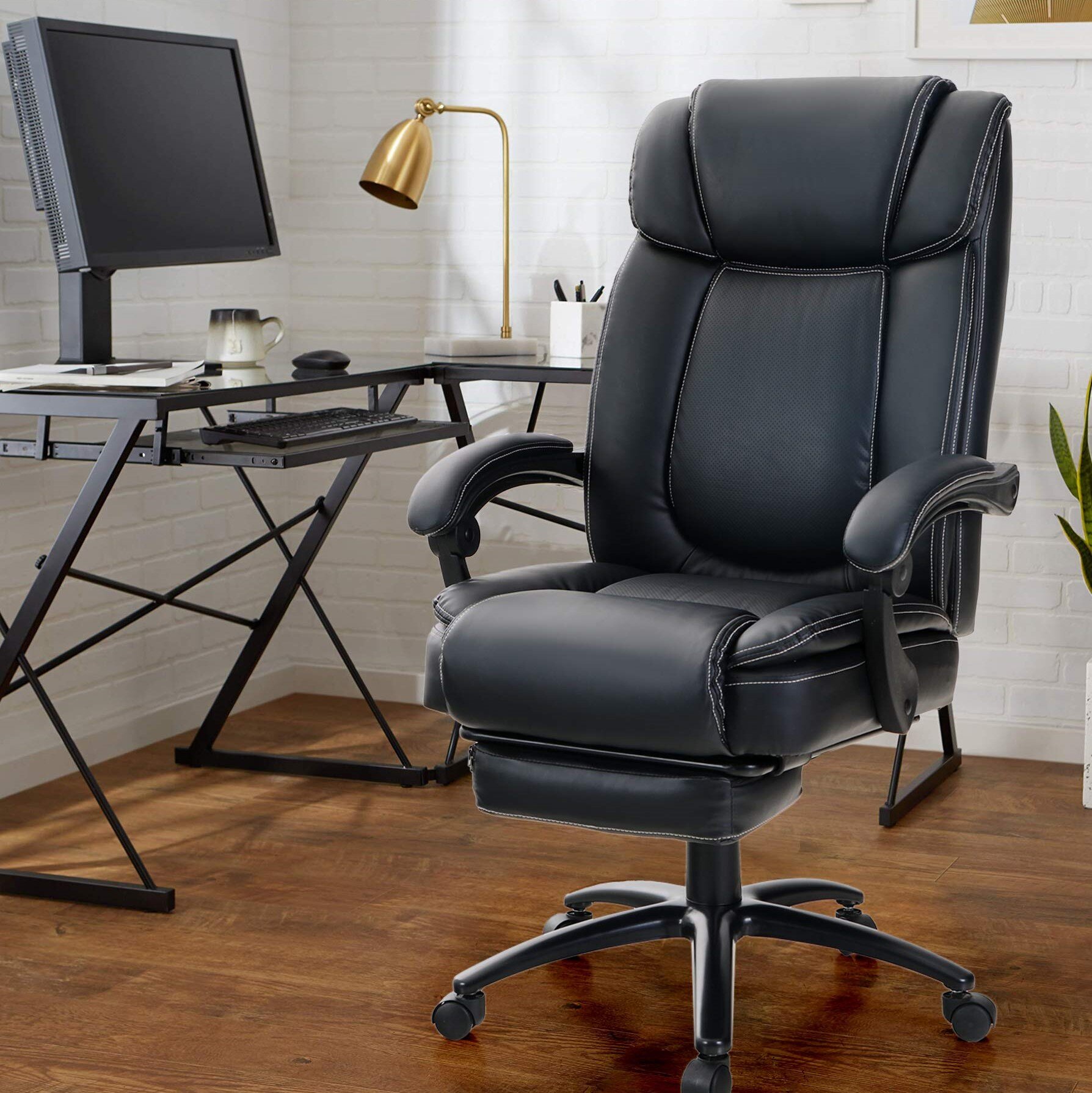 Reficcer big and tall best sale reclining leather office chair