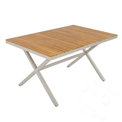 Wooden Outdoor Dining Table With X-Shaped Legs