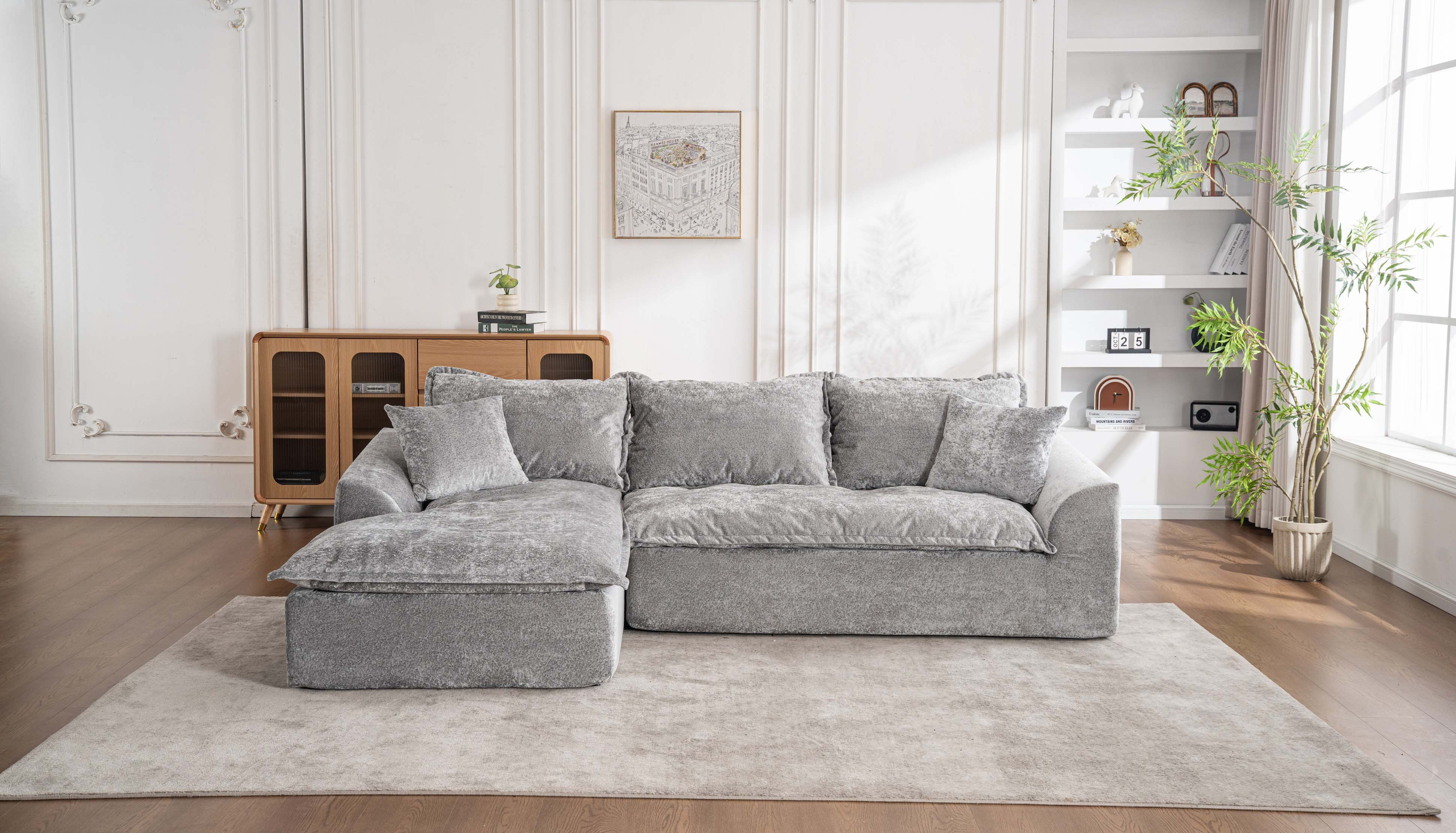 Latitude Run® 103" Cloud Sectional Couch with L - Shape Chaise ...