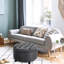Repose-pieds rond avec rangement en tissu gris - Ajoutez une touche décorative à votre décoration intérieure
