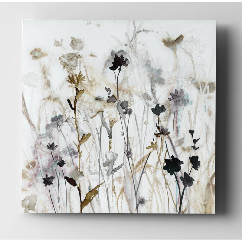 « Wildflower Mist I » - peinture, Toile tendue, H 24 po x l 24 po, Sans cadre
