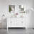 Elmmanual  35'' H X 60" W Solid Wood Bath Vanity with Stain-resistant Carrera White Quartz Top and Double Sink-439585338