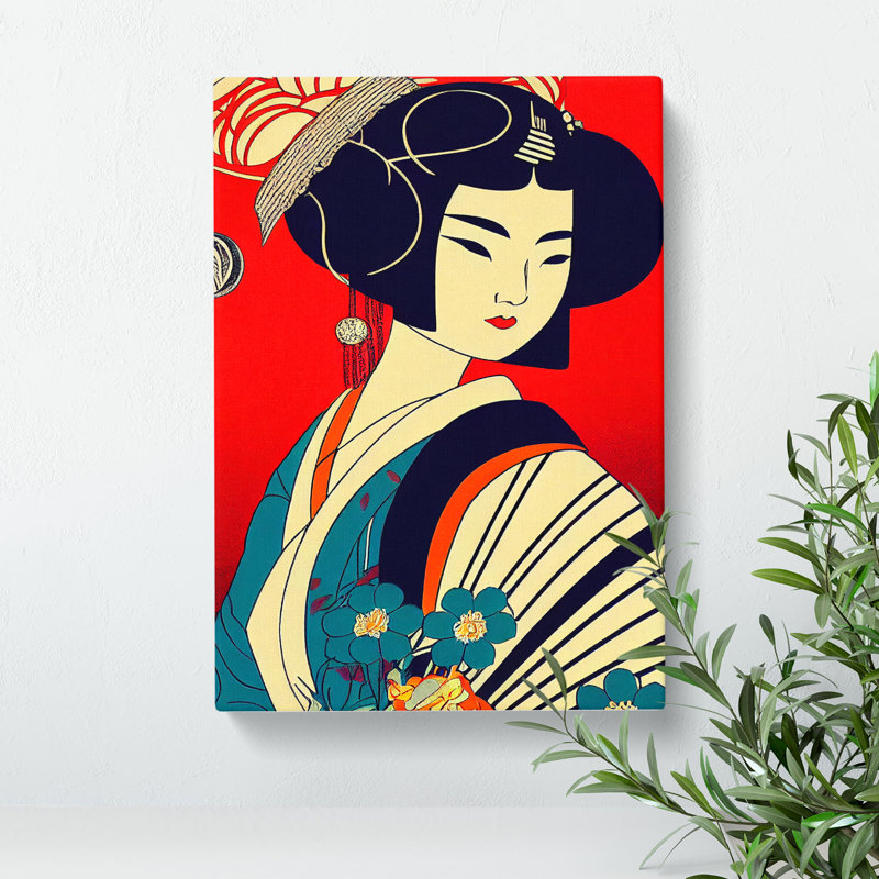 XC1022-3691X Profile Of A Geisha No.1 - Print on Canvas, Wrapped Canvas, 76cm H x 50cm W x 3cm D