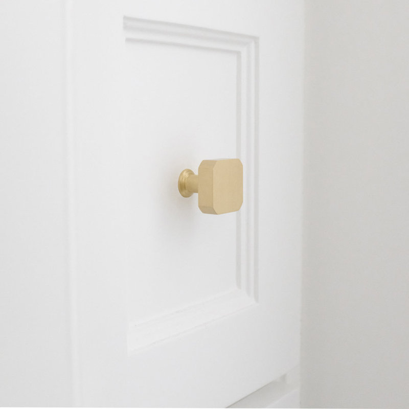 Mod Square Knob, Satin Brass