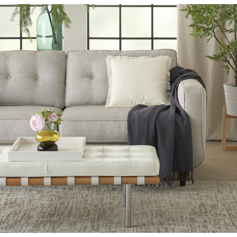  Housse de coussin carré et insert, Ivoire