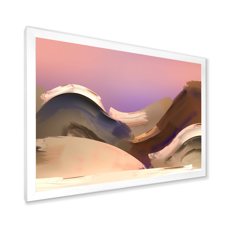 «Minimal Happiness Abstract Painted Wave», impression sur toile de paysage abstrait, Cadre simple blanc