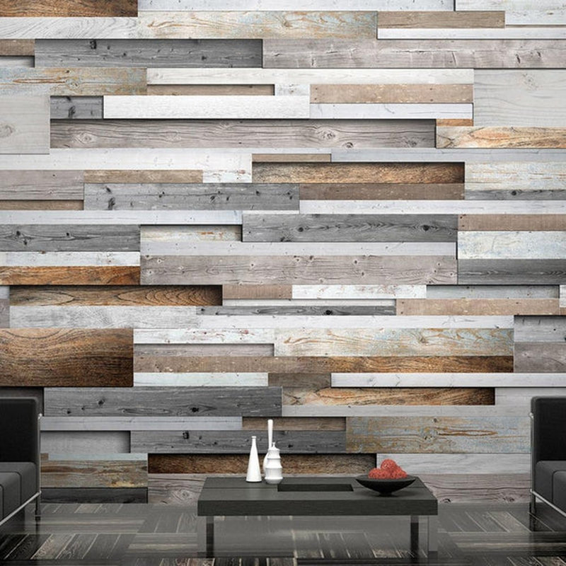 Planches de bois horizontales - Panneau mural non collé, L 27 po x l 39 po