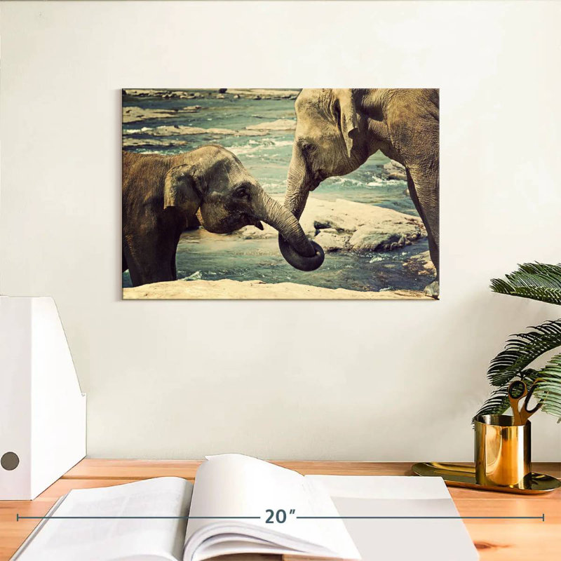 Brampt Asian Elephants, 8" H x 12" W