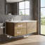 Meuble-lavabo flottant 4 tiroirs Lucille l 60 po x P 21 po en noyer doré miel avec double lavabo et plateau blanc-119296977
