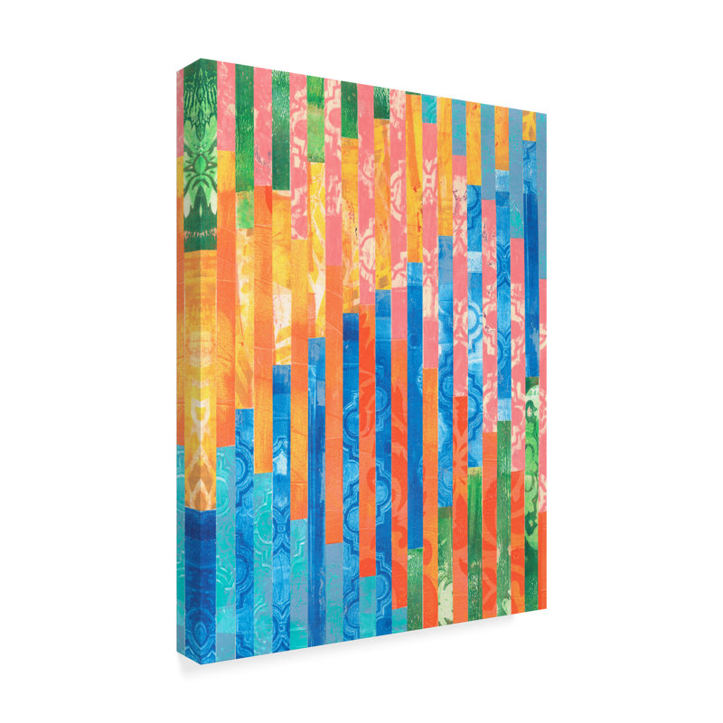 « quilted monoprints v », impression sur toile tendue, H 19 po x l 14 po x P 2 po