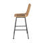 2 tabourets de bar d'extérieur - look moderne, pieds inclinés, structure en fer noir,