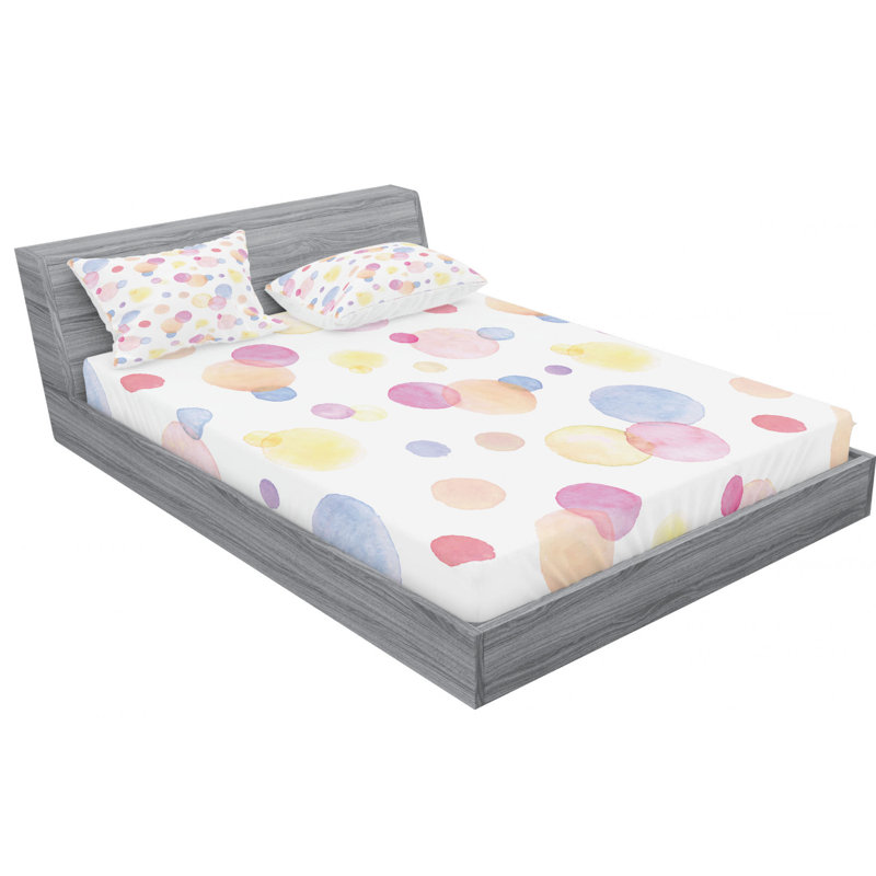 Microfiber Polka Dots Sheet Set, Full Sheet Set + Fitted Sheet + 2 Pillowcases