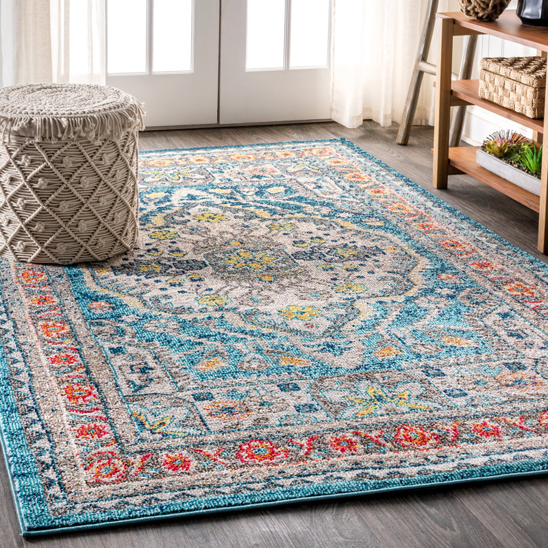 Schifflange Machine Woven Blue/Orange Indoor Rug, Rectangle 160 x 231cm