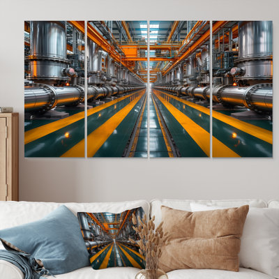 Ensemble d'art mural en toile monochrome jaune et gris