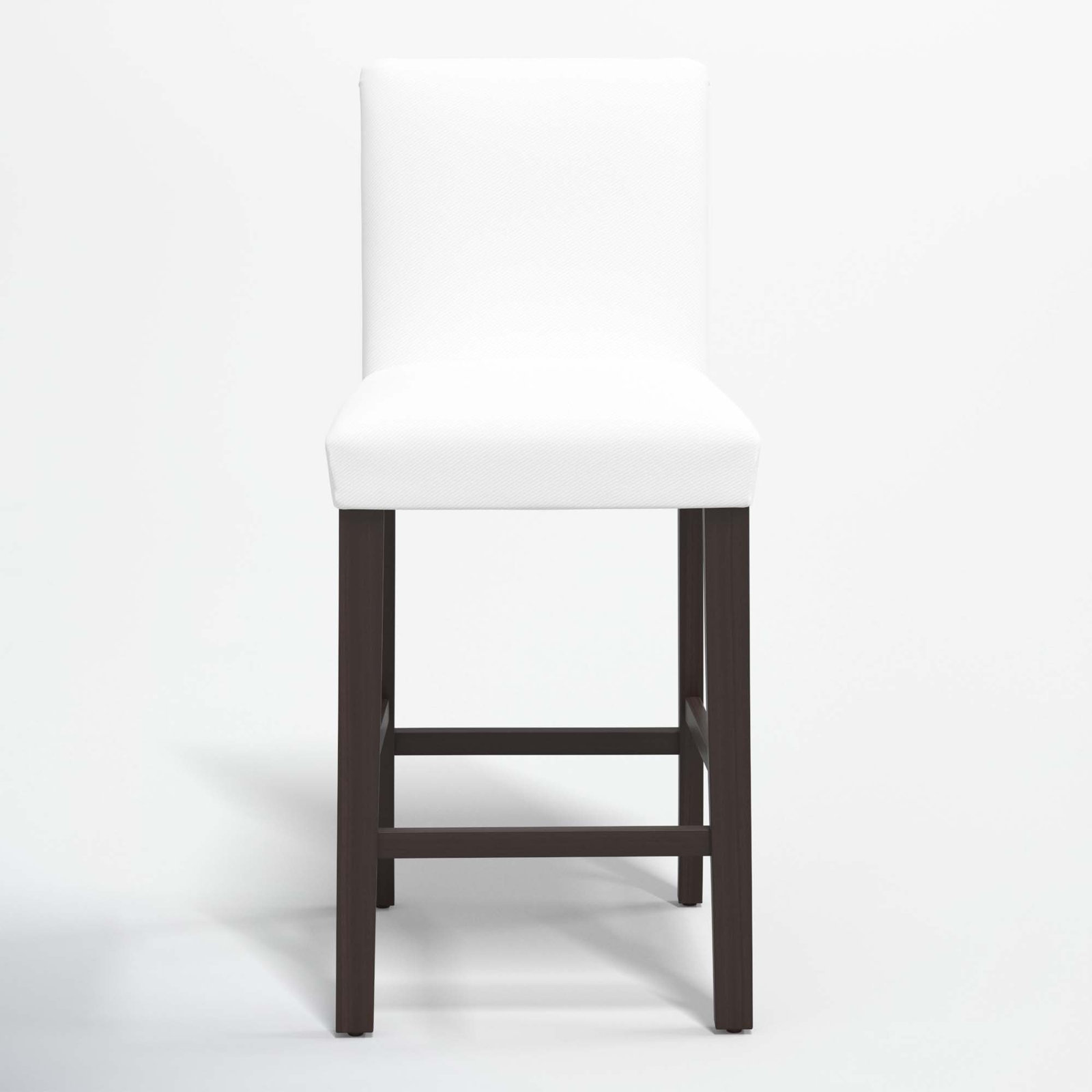 Hadrien Bar and Counter Stool, Bar Stool (31” Seat Height), White Performance Twill, Black Wood