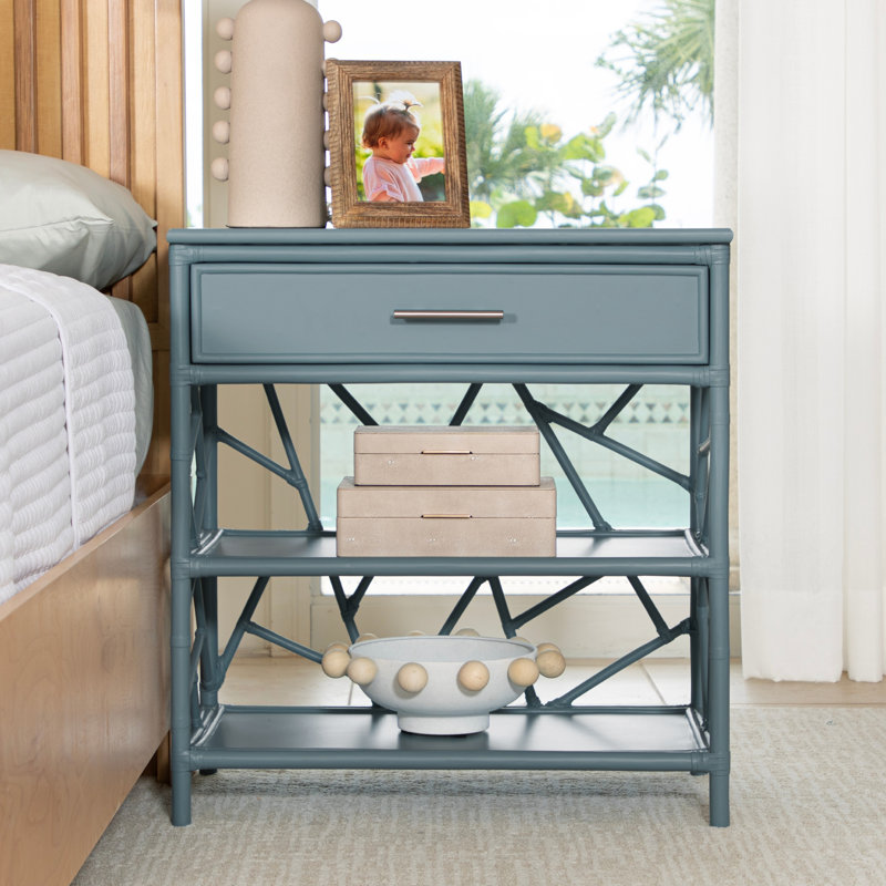 End Table with Storage, Regatta Blue