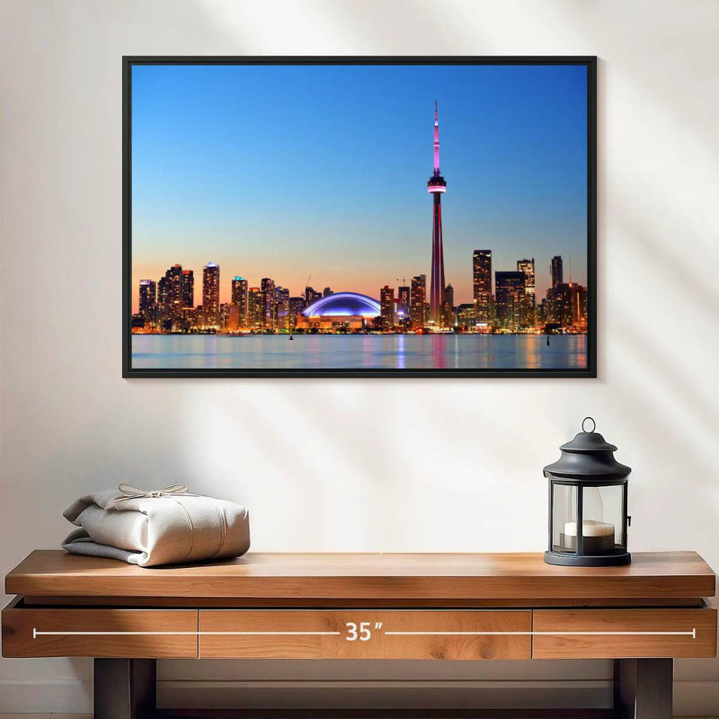 Toronto, 25 po x 17 po, Cadre flottant noir