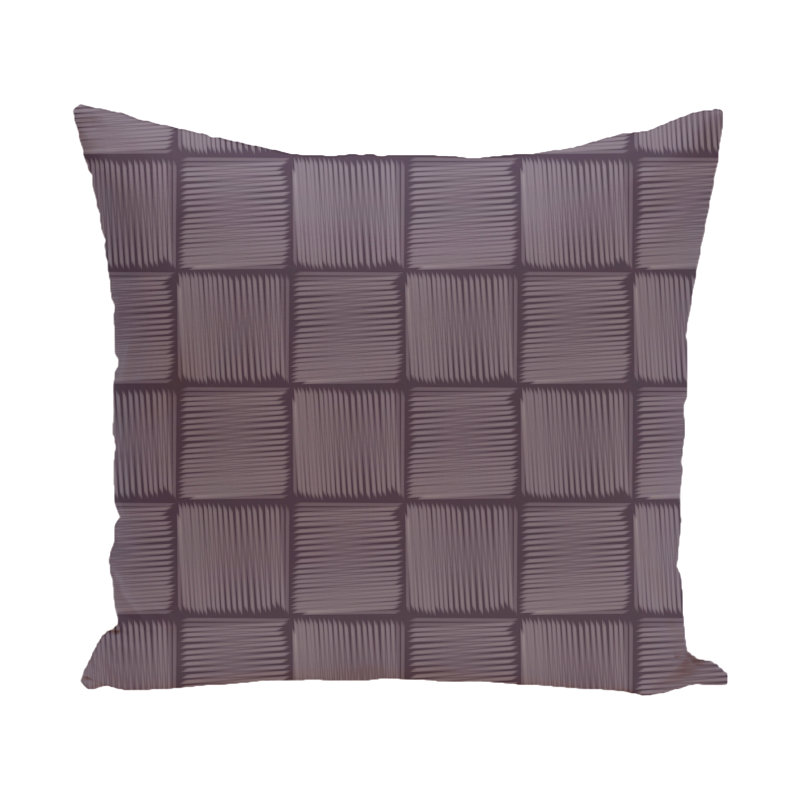  Housse de coussin d'extérieur à imprimé géométrique Basketweave, H 18 po x l 18 po, Mauve