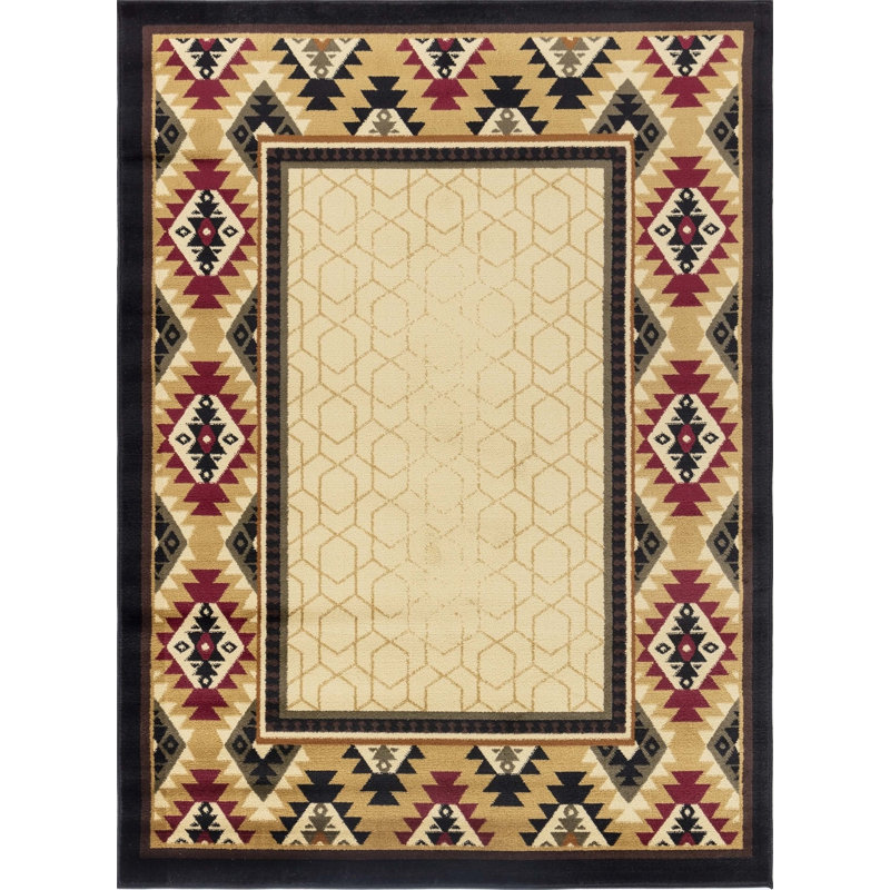 Tapis crème Tribes, Rectangle 7 pi 10 po x 10 pi 3 po