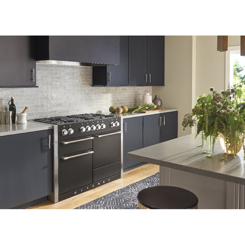 AGA Mercury 48"W. 6 Cu.Ft. Freestanding Induction Convection Range with Brushed Nickel Trim, Dual Fuel, Slate