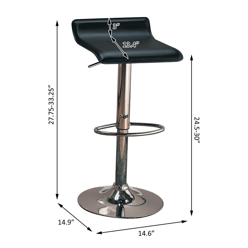 Tabouret de bar pivotant réglable Seftton, Noir