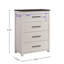 Commode de chambre à coucher 4 tiroirs Roundhill Furniture, finition blanc cassé Realynn