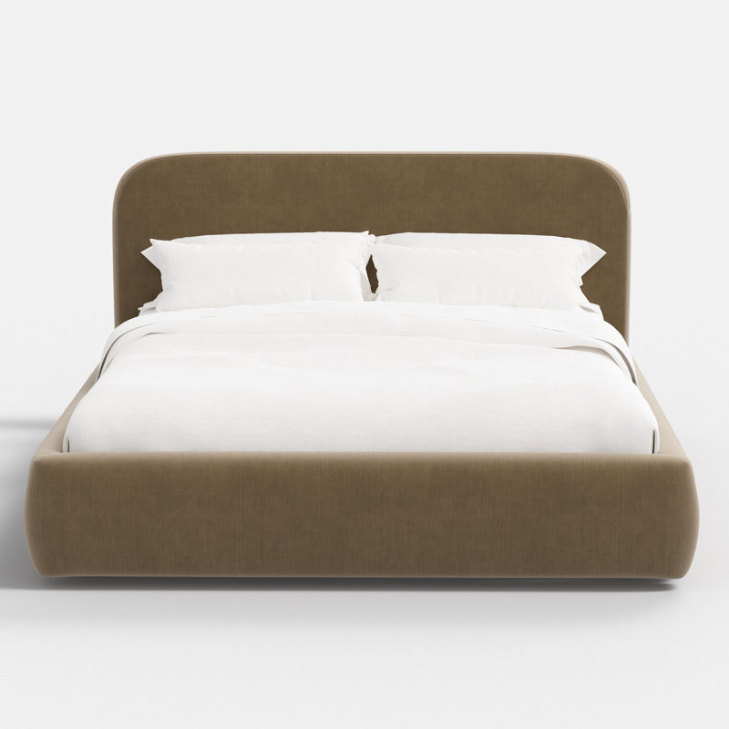 Daphne Platform Bed, Performance Velvet Walnut, King