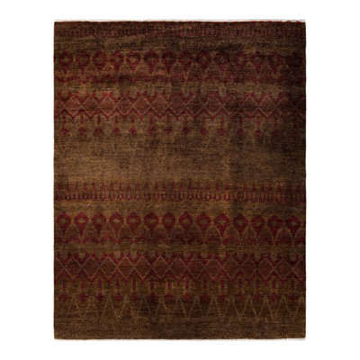 Tapis unique brun de 8 pi x 9 pi 10 po Yamil