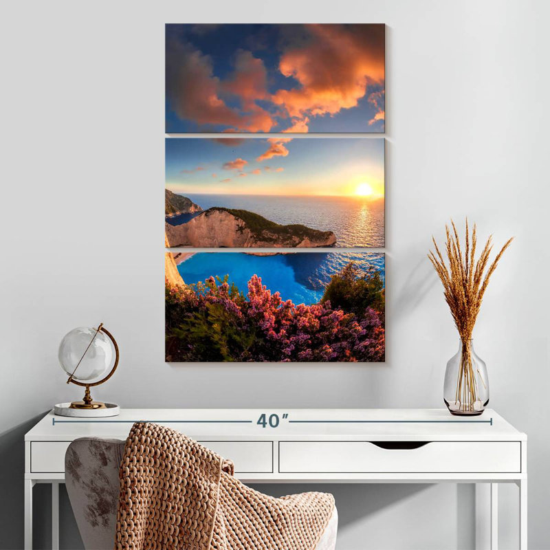 Fleurs de l'île de Zante, H 32 po x l 20 po