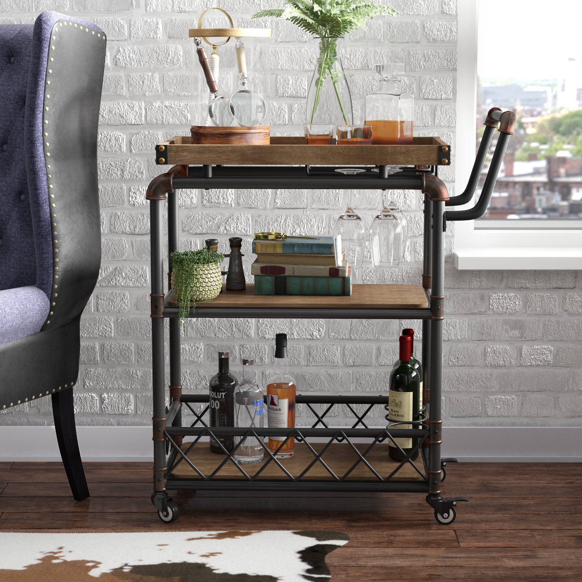Trent Austin Design Oakfield Bar Cart Reviews Wayfair Canada