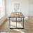 55 Inch Modern Industrial Rectangular Dining Table With Black Metal Legs-1327661875