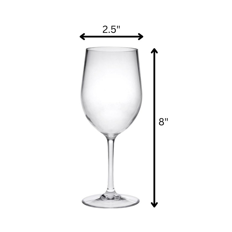 Ensemble de 4 verres à vin en plastique (12 oz), verres à vin Tritan sans BPA, verres à vin rouges incassables, verres à vin blancs
