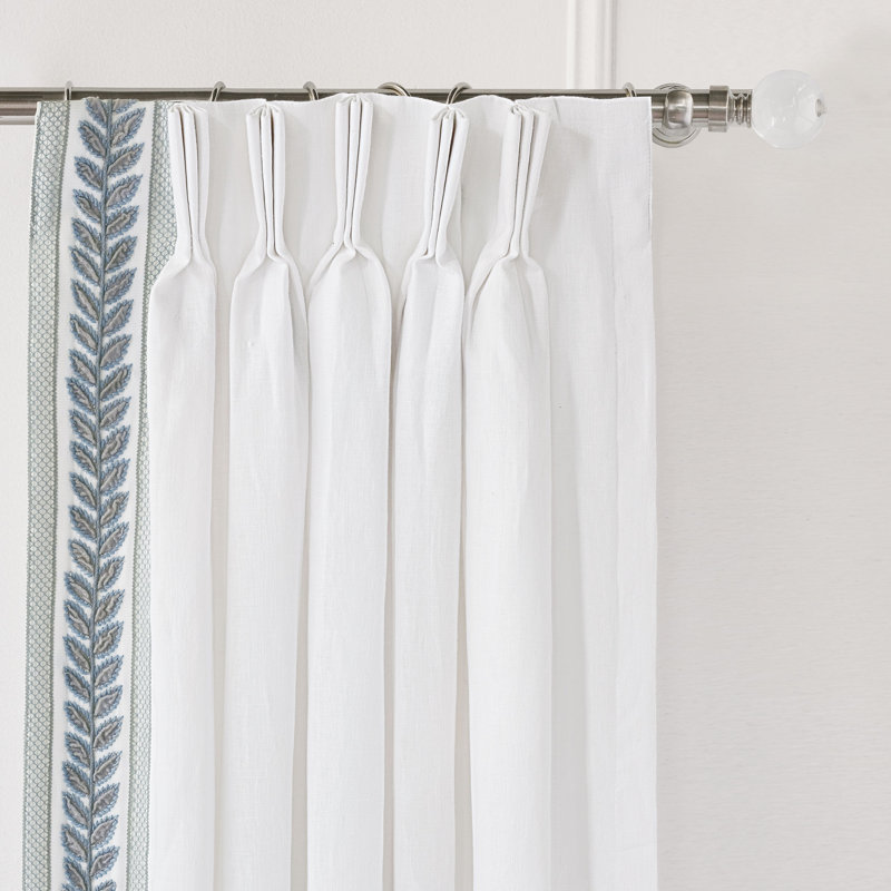 Amberlynn 100% Linen Room Darkening Curtain Single Panel, 20" W x 84" L, Right