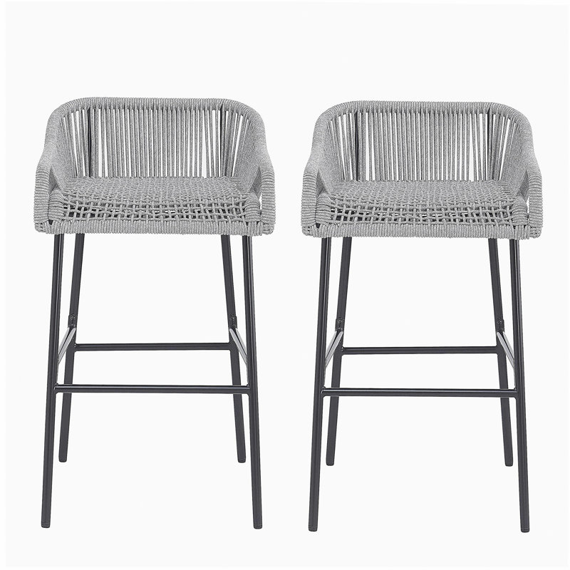 Tabouret de bar d'extérieur gris clair La Push, ensemble de 2