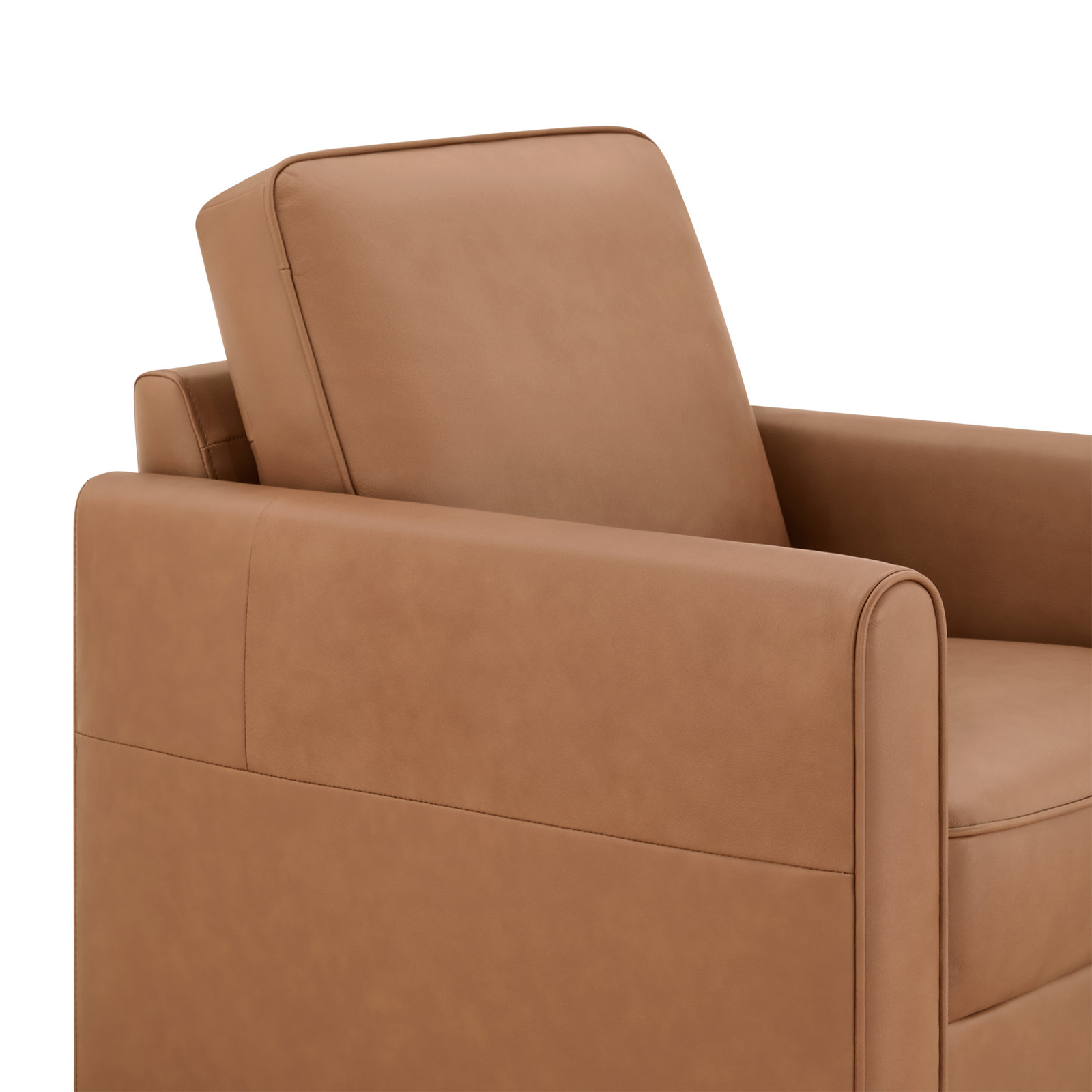 Weston Genuine Leather Swivel Armchair, Butternut