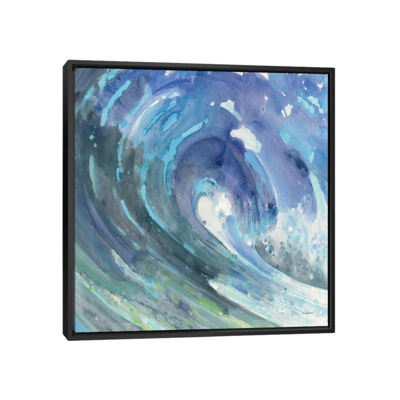 Curl Painting Print on Wrapped Canvas, 18" H x 18" W x 1.5" D, Black Framed Canvas, No Mat