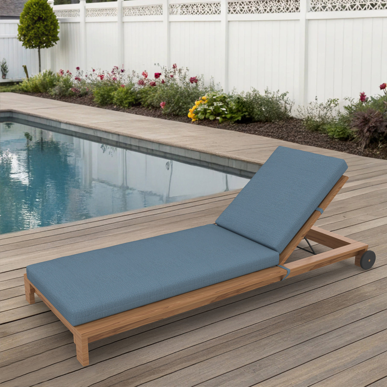 Outdoor Sunbrella® Chaise Lounge Cushion, 3.5" H x 25" W x 47"D, Spectrum Denim Sunbrella®