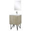 Meuble-lavabo rustique avec plateau en marbre, robinet en métal et miroir de 45,7 cm (18 po) – Style durable, résistant aux égratignures et aux taches.